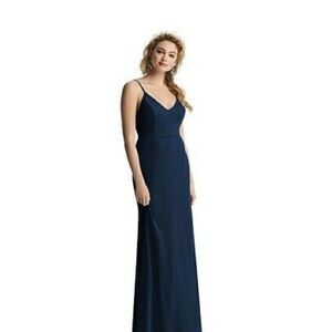After Six Midnight Blue Trumpet Gown